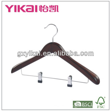 Wooden Coat Hanger With 2PCS Metal Clip